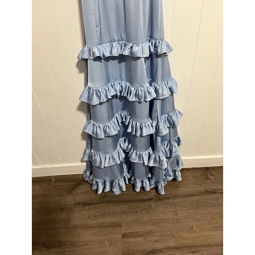 Altar'd State Alana Marie Light Blue Ruffle Maxi Dress - Picture 3 of 16